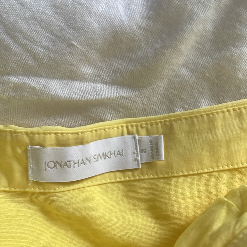 LIKE NEW Jonathan Simkhai LIMONCELLO CAROLINE COTTON POPLIN PLEATED MIDI DRESS - Picture 9 of 9